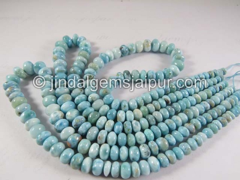 Larimar Smooth Roundelle Shape Beads